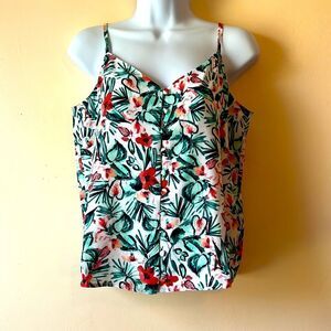 Maison Jules Citrus Splash Tank Blouse Sz S